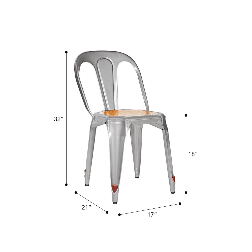 Marais Dining Chair #color_Flash Silver/Ash Brown