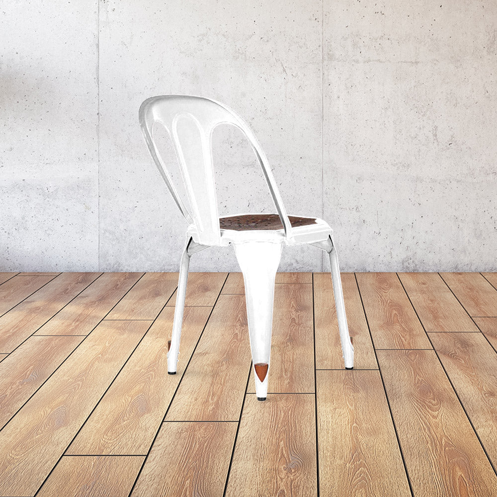 Marais Dining Chair #color_White Semi Gloss/Ash Brown
