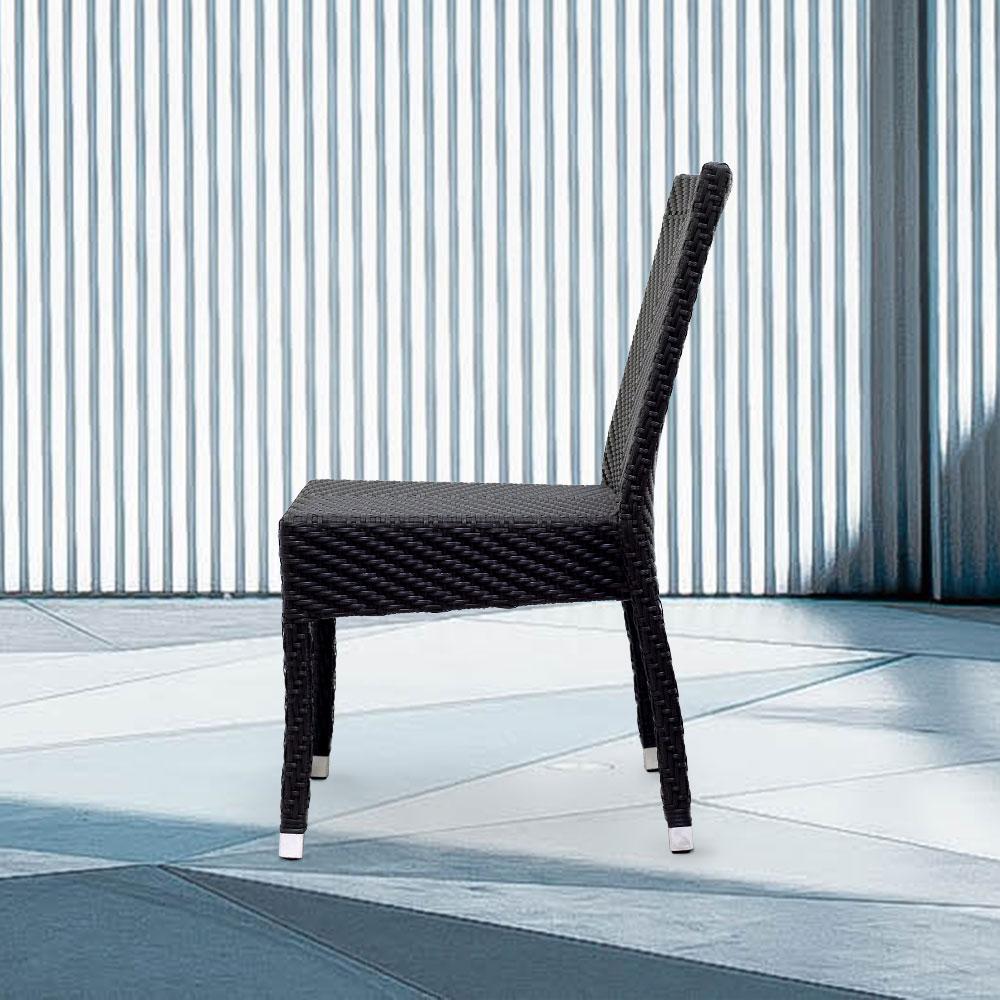 Lyon Stacking Patio Dining Chair #color_Black