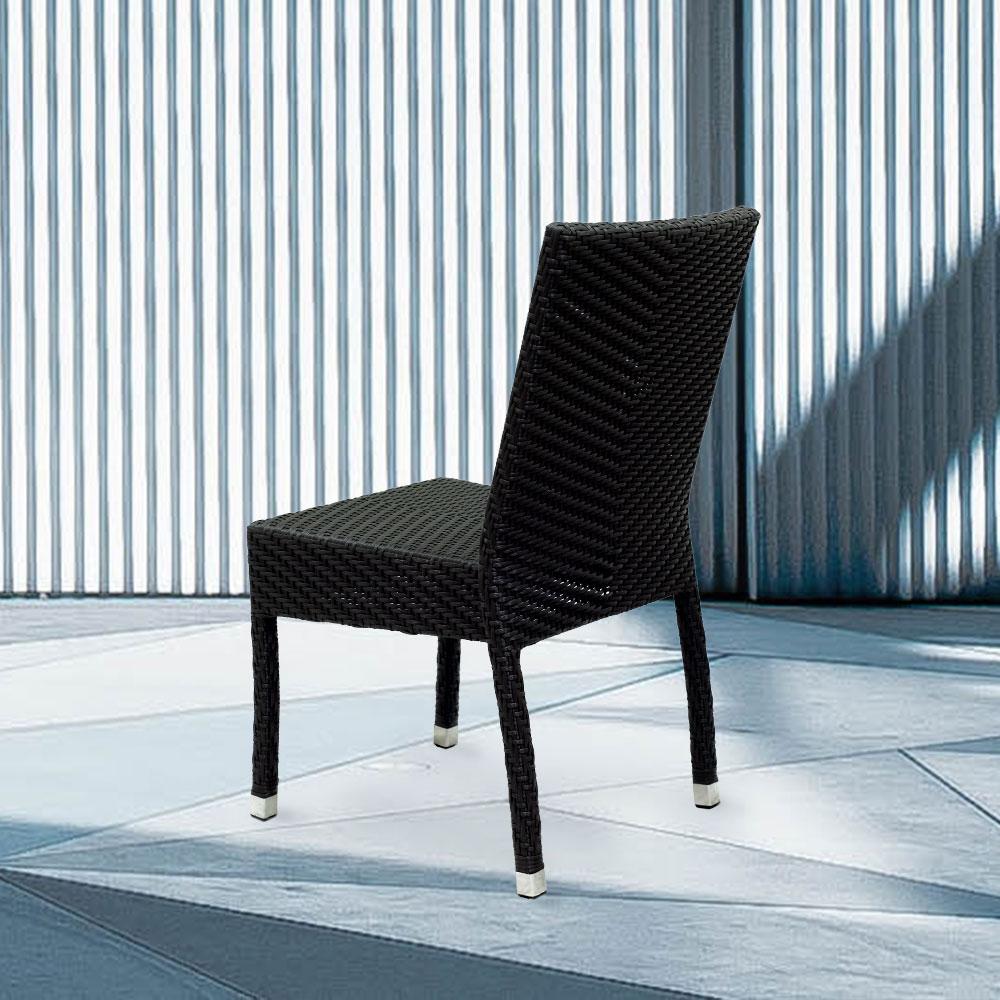 Lyon Stacking Patio Dining Chair #color_Black