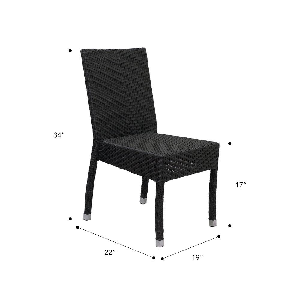 Lyon Stacking Patio Dining Chair #color_Black