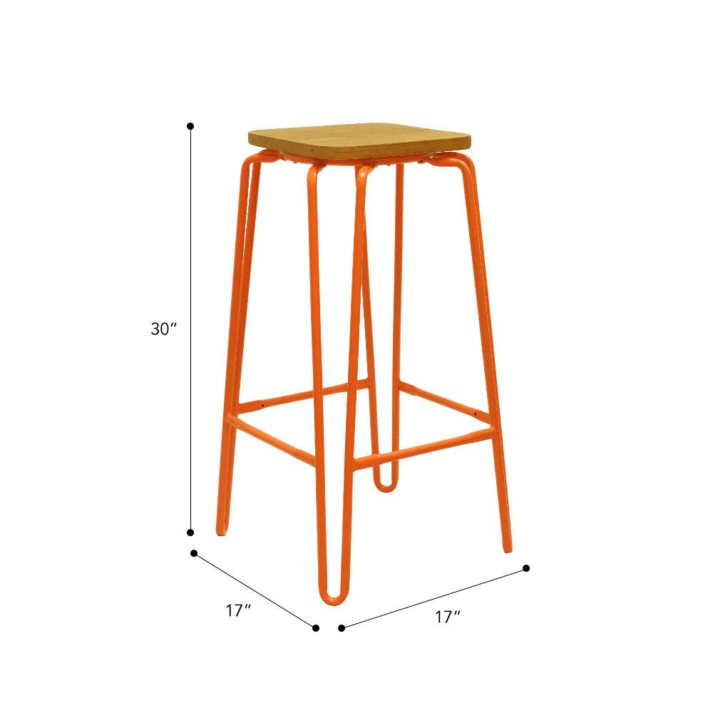 Heritage 30" Bar Stool #color_Orange