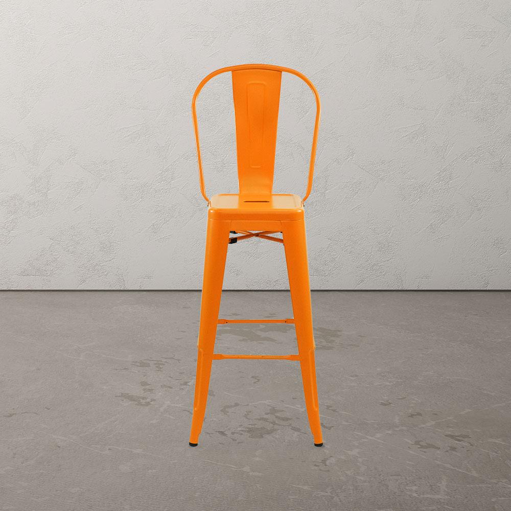 Marais A Cafe Bar Stool with High Back #color_Orange