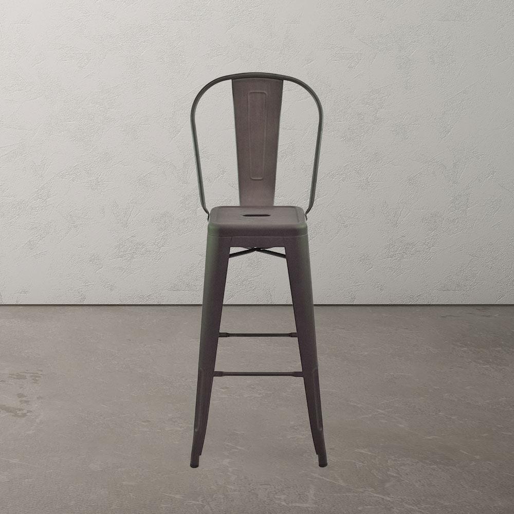 Marais A Cafe Bar Stool with High Back #color_Rust