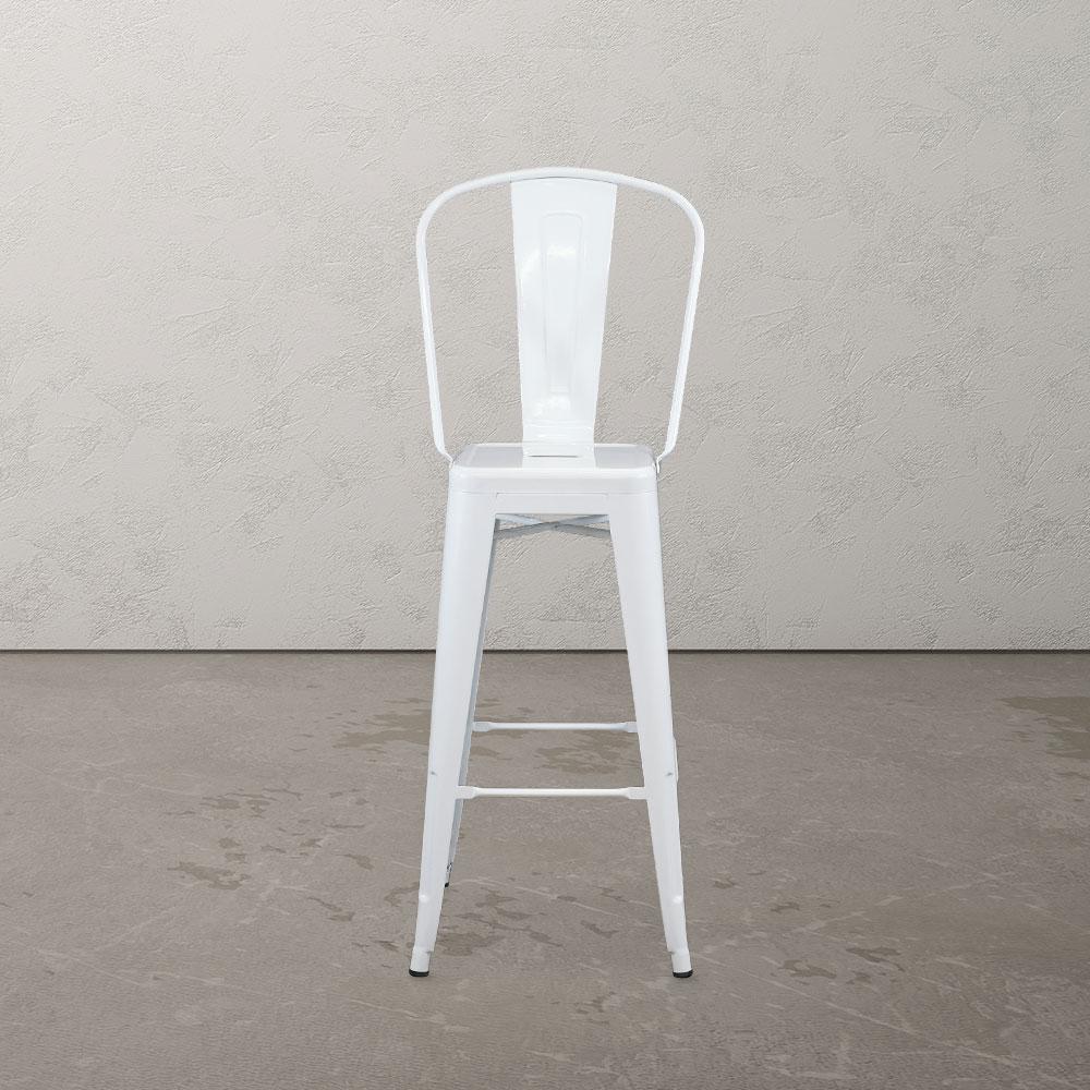 Marais A Cafe Bar Stool with High Back #color_White