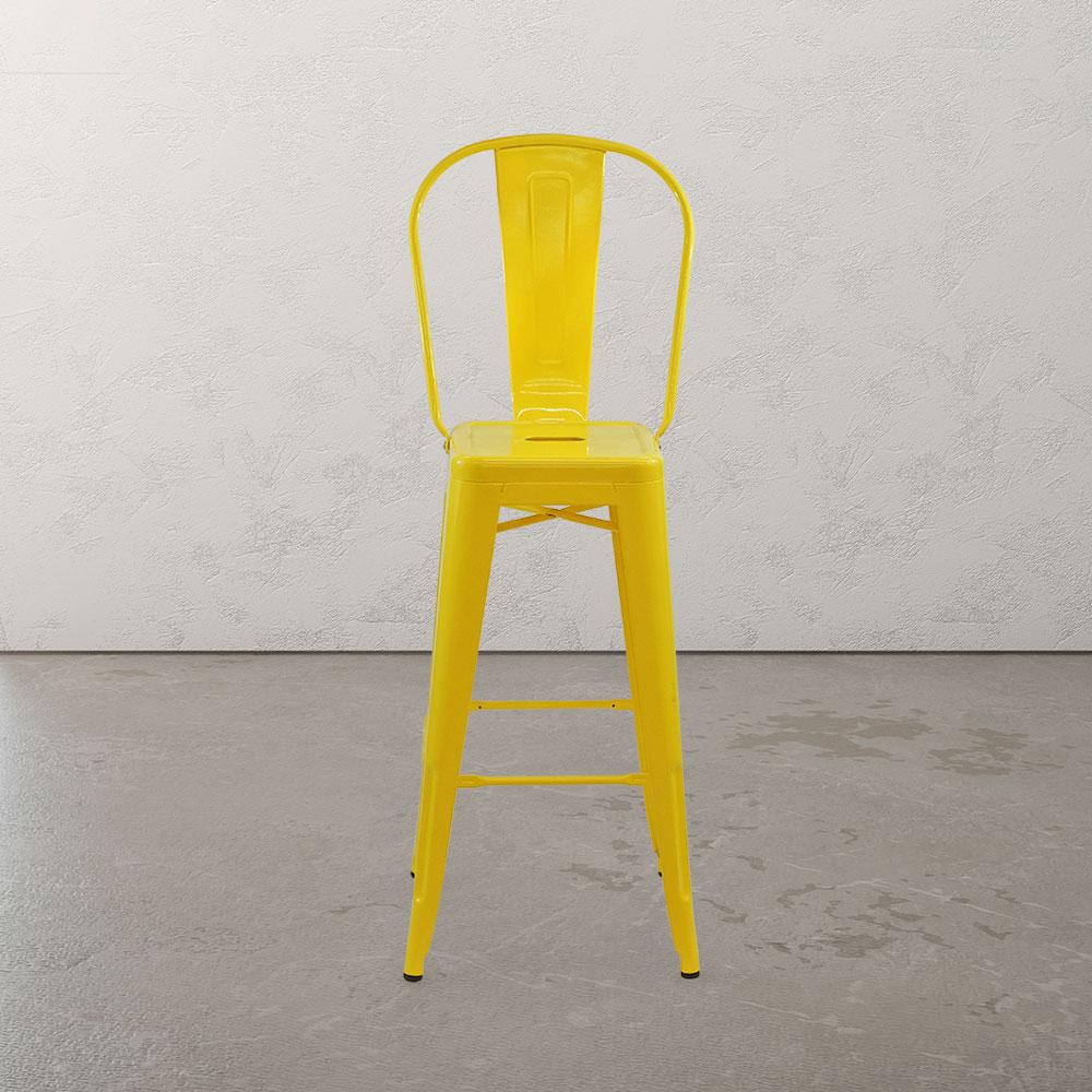 Marais A Cafe Bar Stool with High Back #color_Yellow