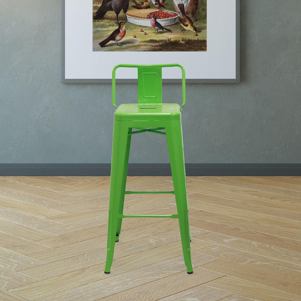 Marais A Bar Stool with Low Back #color_Green