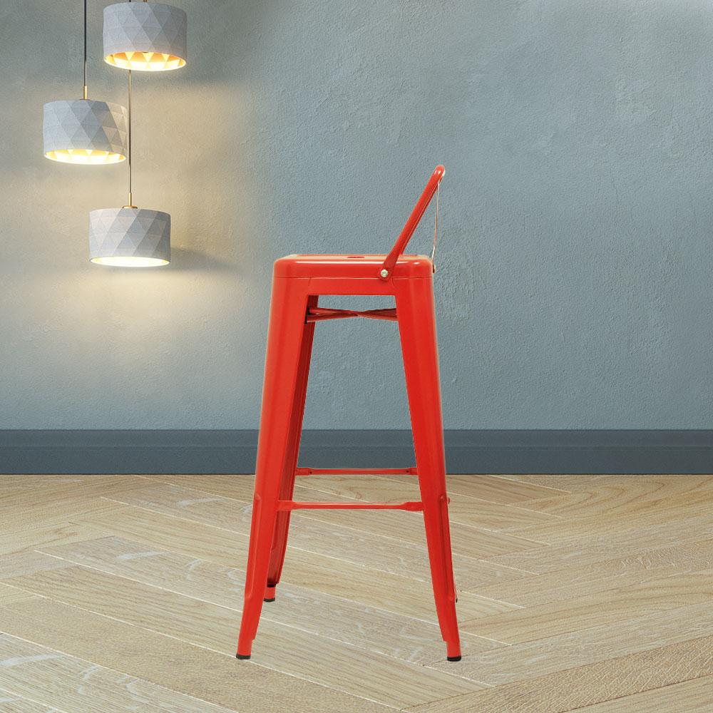 Marais A Bar Stool with Low Back #color_Red