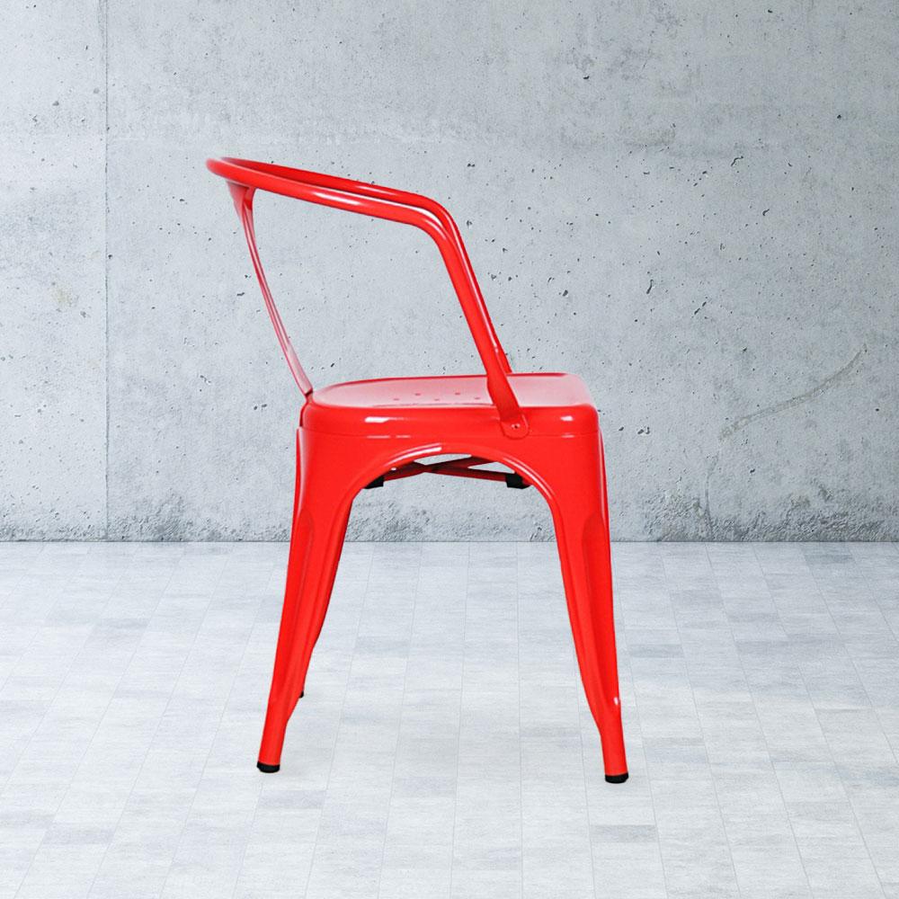Marais A Arm Chair with Metal Seat #color_Red