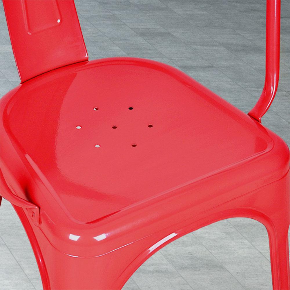 Marais A Arm Chair with Metal Seat #color_Red