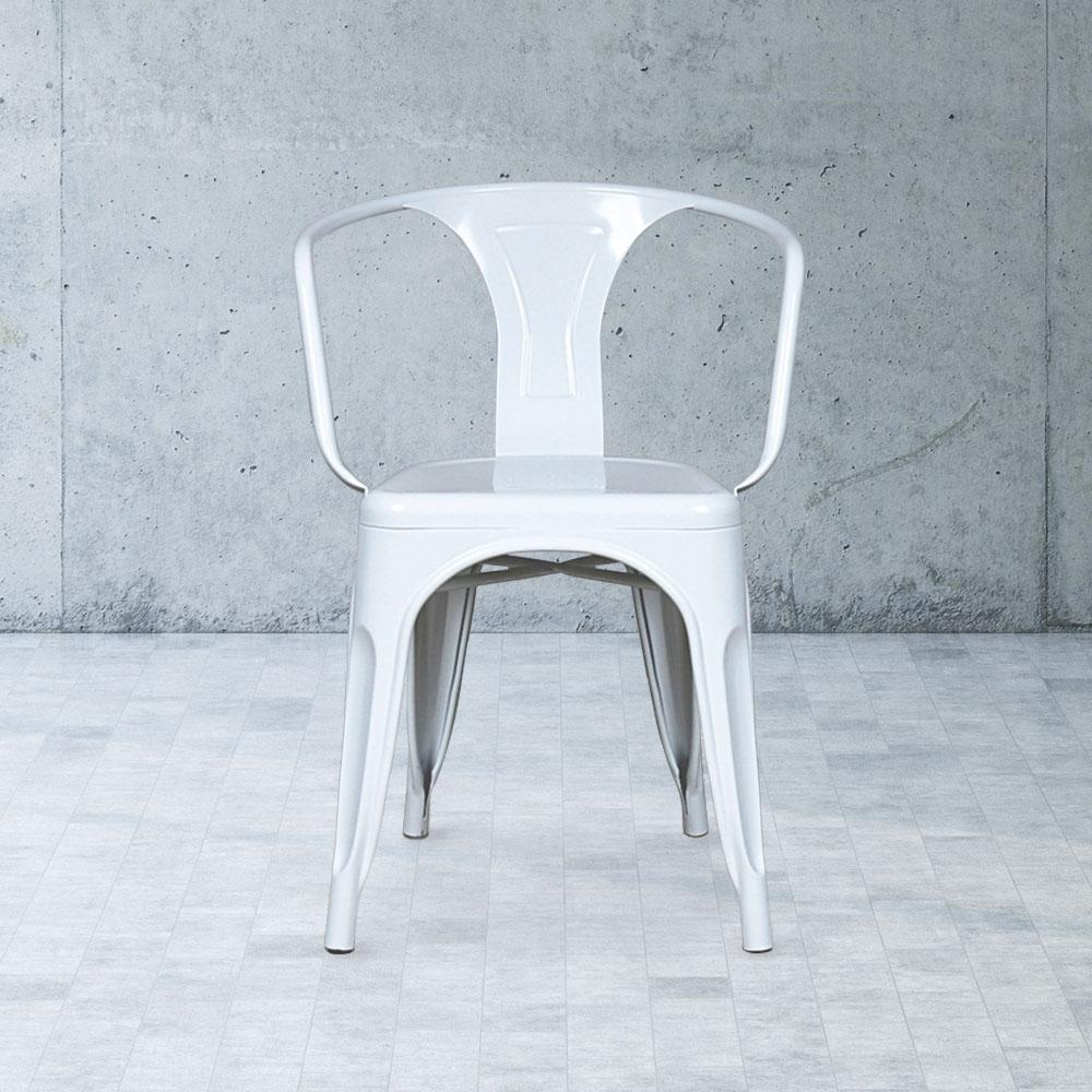 Marais A Arm Chair with Metal Seat #color_White