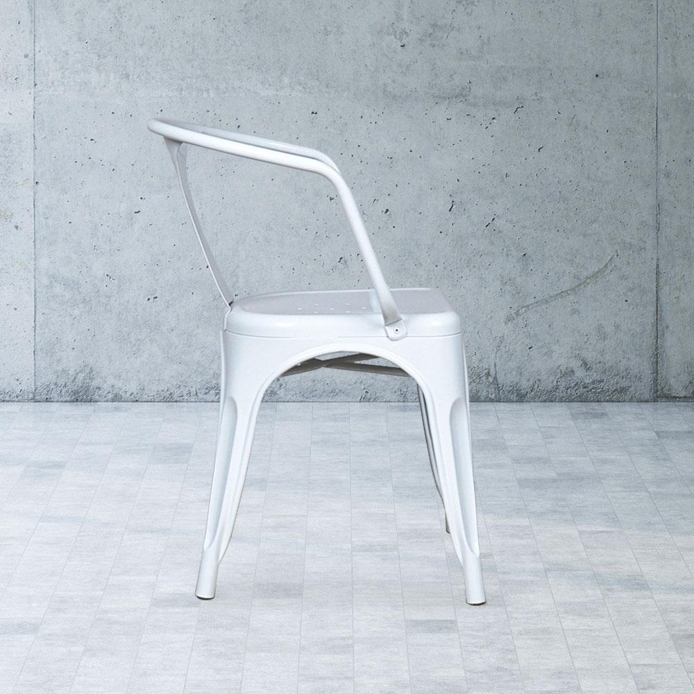 Marais A Arm Chair with Metal Seat #color_White