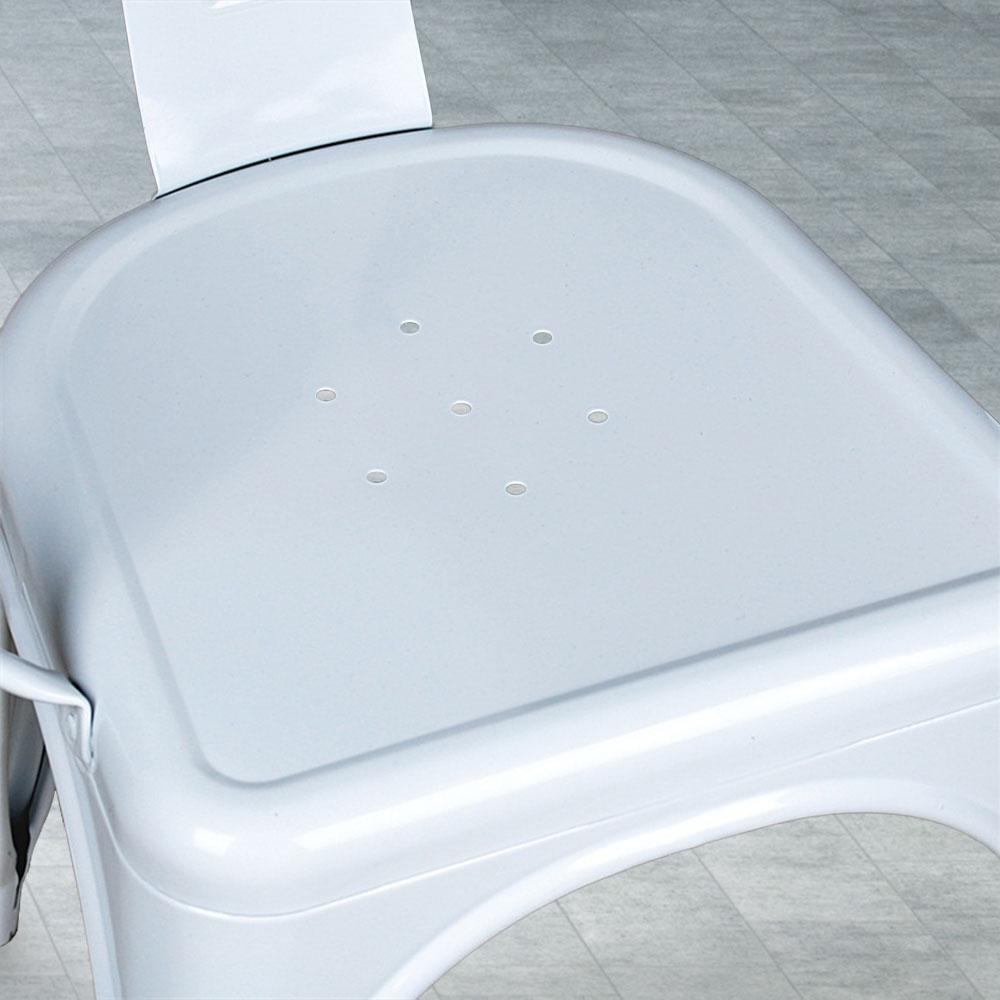 Marais A Arm Chair with Metal Seat #color_White