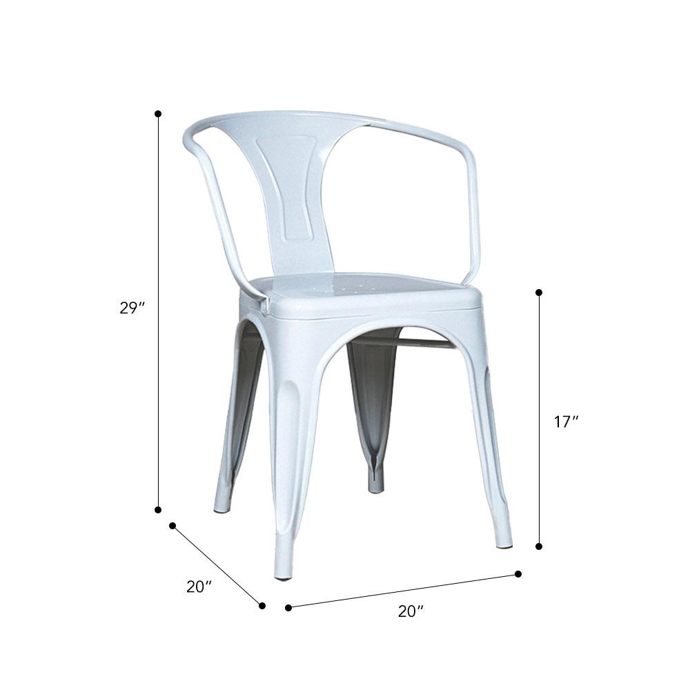 Marais A Arm Chair with Metal Seat #color_White