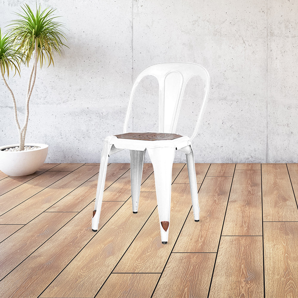 Marais Dining Chair #color_White Semi Gloss/Ash Brown